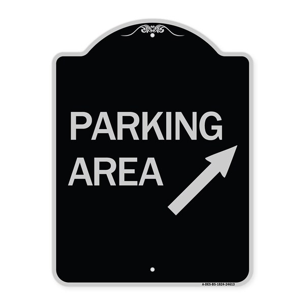Parking Area Up Right Arrow Symbol Heavy-Gauge Aluminum Architectural Sign, 24" x 18", BS-1824-24613
